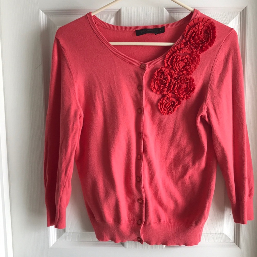 Coral button up cardigan